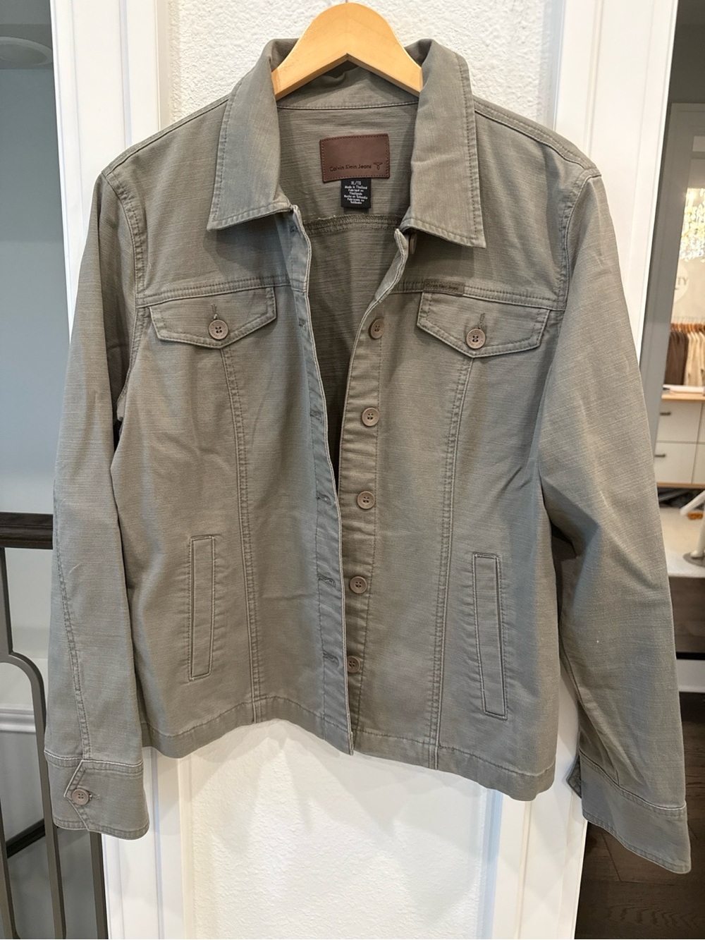 Calvin Klein Jeans Olive Gray Utility Trucker Jacket XL